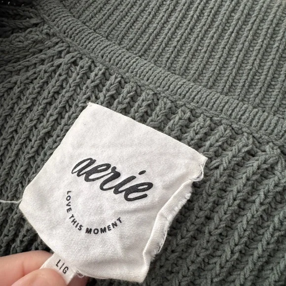 Aerie Sugar Rush Chenille Sweater Royal Palm Green - Picture 5 of 6